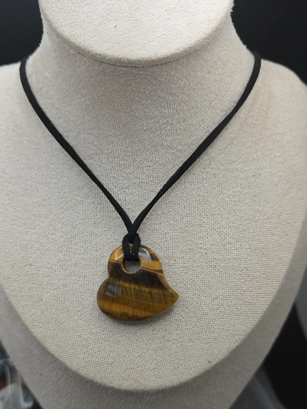 Tiger's Eye Hearr Pendant Necklace (2485)